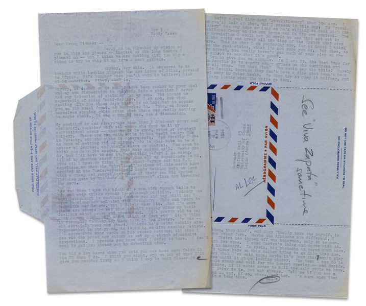 Hunter S. Thompson Typed Letter, With Handwritten Note -- ''...My position has always been that I distrust power and authority...''